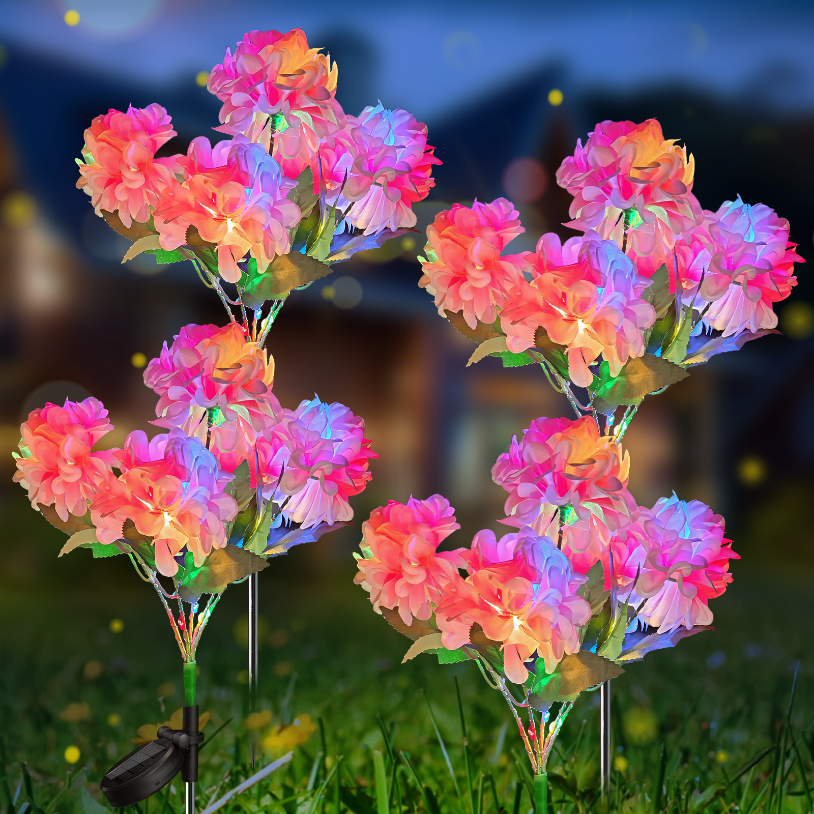 Neporal 5-Head Hydrangea Solar Flower Lights for Garden,Yard Neporal 5-Head Hydrangea Solar Flower Lights for Garden,Yard