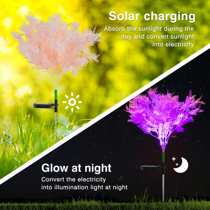 Solar Lights Outdoor Decorative 4PK, Solar Flowers Pink Rime Flower Design, Solar Powered Flowers Light Dusk to Dawn, Solar Flowers Lights Outdoor Garden Waterproof IP65 for Garden Yard Decorations