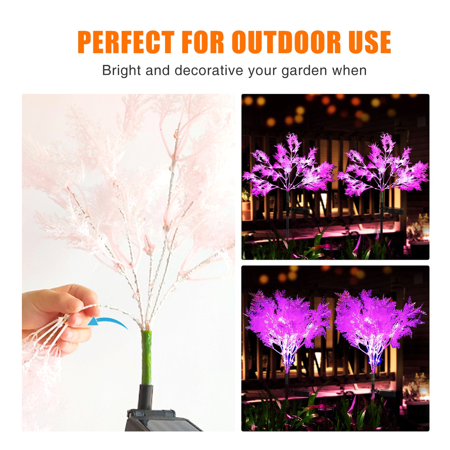 Solar Lights Outdoor Decorative 4PK, Solar Flowers Pink Rime Flower Design, Solar Powered Flowers Light Dusk to Dawn, Solar Flowers Lights Outdoor Garden Waterproof IP65 for Garden Yard Decorations