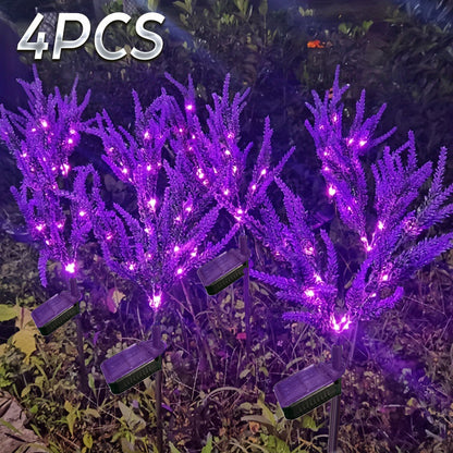 Neporal 4pcs Solar Outdoor Lights, Waterproof Garden Light For Outdoor Decor, Solar Powered Landscape Lights For Patio Yard Backyard Walkway Lawn Decoration, Pathway Flower Stake Lights, Lavender