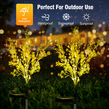 Garden Solar Lights Decorative 4 Pack, Solar Flowers Design, Solar Powered Flowers Light Dusk to Dawn, Solar Flowers Lights Outdoor Garden Waterproof IP65 for Garden Yard Decoration.