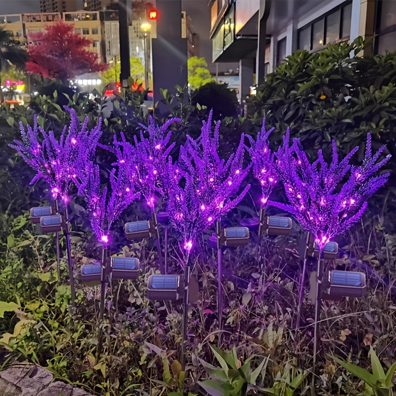 Neporal 4pcs Solar Outdoor Lights, Waterproof Garden Light For Outdoor Decor, Solar Powered Landscape Lights For Patio Yard Backyard Walkway Lawn Decoration, Pathway Flower Stake Lights, Lavender