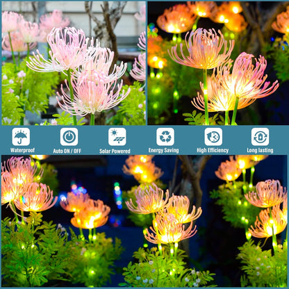 Neporal Solar Garden Lights, Solar Flowers Lights with Glowing Flowers & Stems, Upgraded Solar Panel, Solar Lights Outdoor for Garden Decoration,Yard Decor and Gift for Mother (2 Pack)