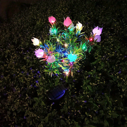 Neporal 2Pcs Pitcher Solar Garden Lights, Solar Outdoor Lights, Courtyard Decoration Lights, Holiday Decoration LED Lamp, And Simulated Flower