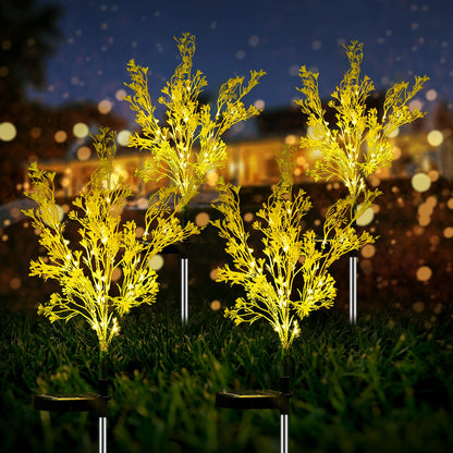 Garden Solar Lights Decorative 4 Pack, Solar Flowers Design, Solar Powered Flowers Light Dusk to Dawn, Solar Flowers Lights Outdoor Garden Waterproof IP65 for Garden Yard Decoration.